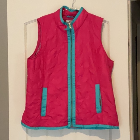 Vineyard Vines Pink vest w/Turquoise trim Size XL - Picture 1 of 4